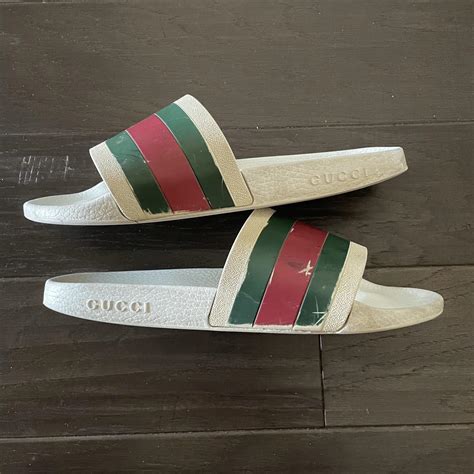 white gucci slides size 11|Gucci transparent slides.